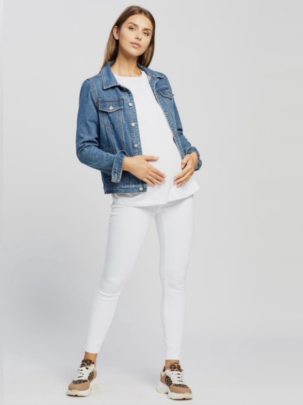 SPANX White Maternity Skinny Jeans Size L